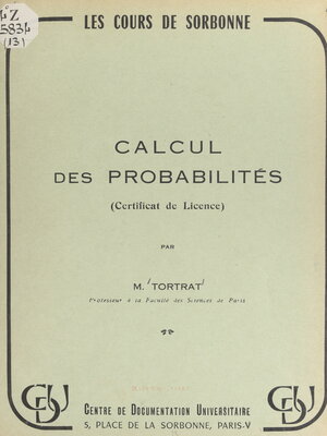 cover image of Calcul des probabilités